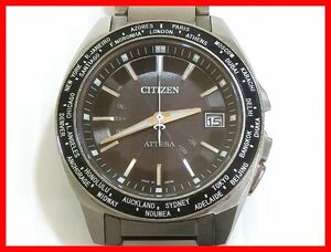 2401★F-1587★訳あり品！ CITIZEN ATTESA H148-T017509 腕時計 電波ソーラー デイト シチズン アテッサ ジャンク 現状品　中古