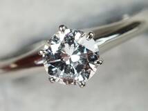 【2809A】鑑定書付き 天然ダイヤモンド E/SI-2/GOOD/0.338ct/2.3g/Pt900プラチナ リング指輪 ♯8_画像1