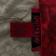 VALENTINO 花柄　ストール　カシミヤ シルク　赤　茶色　スカーフ　絹　フリンジ　イタリア製　ヴァレンティノ_画像5