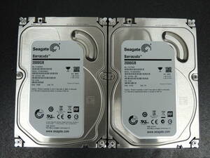 【2台まとめ売り/検品済み】Seagate 2TB HDD ST2000DM001 【使用時間79h・82h】 管理:b-27