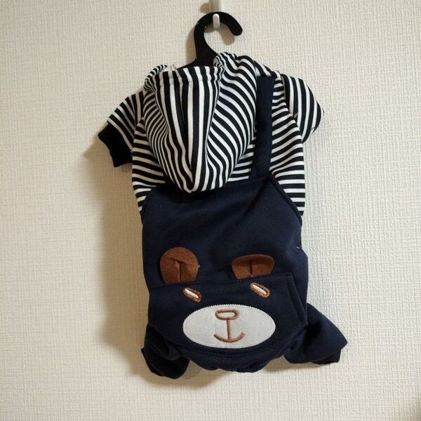 【新品未使用】犬服 裏起毛 重ね着風 ロンパース サイズ L