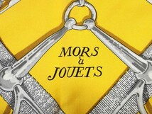 HERMES エルメス カレ90 Mors a Jouets 馬銜 スカーフ シルク カレ レッド ネイビー イエロー 2-31_画像5