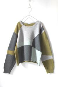 22AW Steven Alan:WOOL INTARSIA PULLOVER KNIT/ウール配色ニット/スティーブンアラン