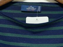 セントジェームス T5サイズ ウエッソン ボーダー 長袖 Tシャツ NAVY/PIN ネイビー/ダークグリーン SAINT JAMES OUESSANT BORDER_画像2