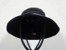 ： レディース・婦人用 ： ブラウン色　中折れハット　クロッチェ 紐付　サイズ５６cm　キャップ　帽子　ウール使用_画像3
