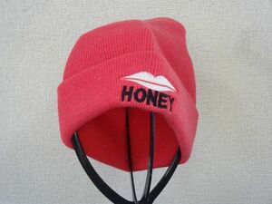 ↑ HONEY ↓ レディース・メンズ　ピンク色　ニット帽　R2コーポレーション　サイズ５７cm〜５９cm　キャップ　帽子