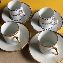 レア４客demi-tasse Vintageエスプレッソロイヤルリモージュ＋コルドンブルーイスタンブール 美品_画像1