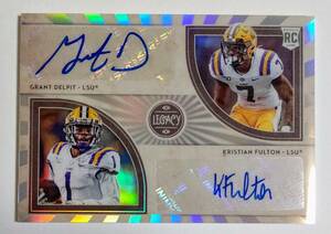 2020 panini Legacy grant delpit kristian fulton Dual auto FOOTBALL autograph 直筆サインカード