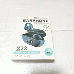 【1円オークション】 X22 Bluetooth 5.3骨伝導ヘッドセット,ワイヤレス,防水,スポーツイヤホン,マイク付きイヤーフック TS01A002396