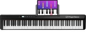 【一円スタート】Finger Dance 電子キーボード 折りたたみピアノ 88キー MIDI付き ワイヤレス 初心者向け ホワイト ブラック ☆D00730☆