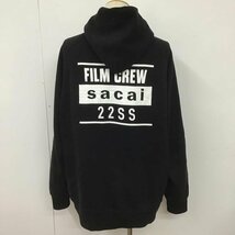 Sacai 3 サカイ トレーナー 長袖 22-0401S バックプリントパーカースエットパーカーフーディブラック 長袖パーカー 10102549_画像2