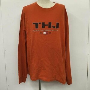 TOMMY JEANS XXL トミー ジーンズ Tシャツ 長袖 THJ ロゴ クルーネック T Shirt 橙 / オレンジ / 10103789