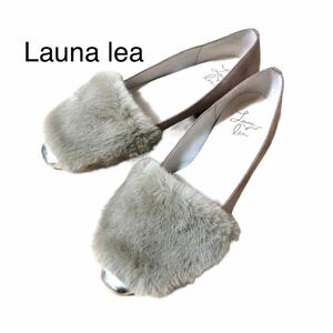 Launa lealauna rare Flat fur pumps pink beige 24.0