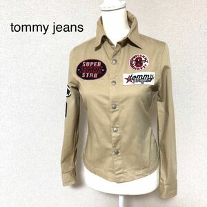 tommy jeans トミージーンズ　ワッペン付　ミリタリー　シャツ　XS