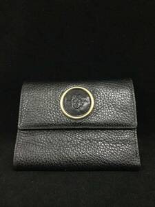 H150★GIANNI VERSACE ヴェルサーチ 財布 折りたたみ 黒 ブラック