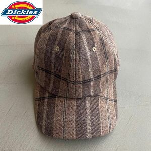 Dickies ウールチェックベースボールキャップ レザーベルト