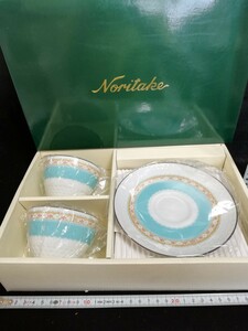 CS1257.【未使用】 Noritake ノリタケ　ハミングブルー カップ ソーサー 食器 洋食器　ペア　箱入り/80