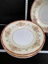 S1251.アンティーク Noritake ノリタケ　ヤマキ印　オールドノリタケ　プレート　スープ皿　5枚セット 花柄 中皿 洋食器/80_画像3