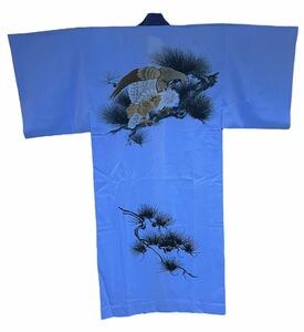  man feather woven long kimono-like garment hawk . bird retro kimono peace pattern Vintage stylish men's 