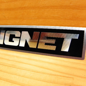 SIGNET 金属アルミ製 エンブレム ステッカー 170ｘ33mm ＊シグネット エンボス加工・粘着シール付プレート の画像4