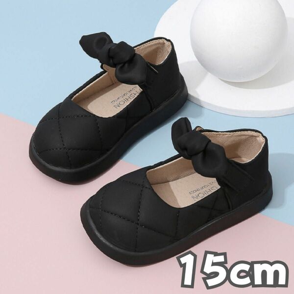 子供靴 パンプス りぼん ブラック 韓国 プレゼント 女の子 人気