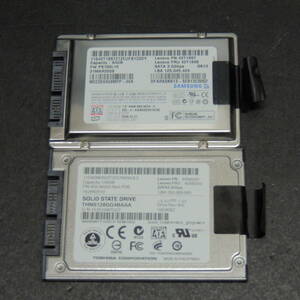 【2台まとめ売り】TOSHIBA SSD 1.8インチ THNS128GG4BAAA / SAMSUNG SSD 1.8インチ MCC0E64G8MPP (使用時間：829h/18173h) 管理:e-26