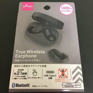 DAISO/ダイソー 完全ワイヤレスイヤホン☆彡 ブラック☆ Bluetooth対応 タッチセンサー Type-C充電 新品未開封品の画像8