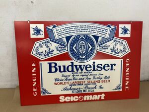 Budweiser バドワイザー セイコーマート Seicomart パネル 看板 ボード スチレンボード？59×89.5cm 広告パネル インテリア