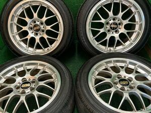 セルシオ装着　BBS RS-GT 18インチ　rs929/930 4本　18×8j+40 18×9j+45 バリ山タイヤ付き　鍛造　2ピースホイール　深リム　　4本