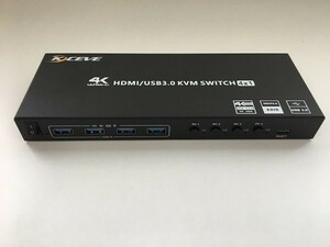 【一円スタート】KCEVE HDMI KVM切替器 USB3.0ハブポート Windows Mac Linux ドライバー不要 ブラック 1円 ☆A04976☆