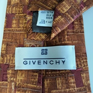 ジバンシィ (GIVENCHY)ジバンシーブラウン建物柄ネクタイ