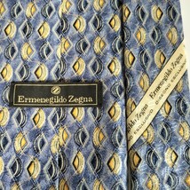 エルメネジルドゼニア(Ermenegildo Zegna)青黄色三角ネクタイ_画像1