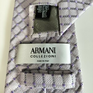 ARMANI COLLEZIONI（アルマーニコレツォーニ）紫格子柄チェックネクタイ