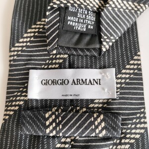 GIORGIO ARMANI(joru geo Armani ) gray black reji men taru necktie 