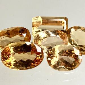 ●天然インペリアルトパーズ6点おまとめ 10ct●f ルース 裸石 宝石 ジュエリー jewelry yellow 石宝 topaz 