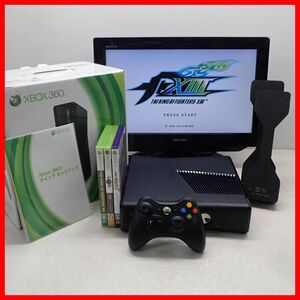 動作品 XBOX360S 本体 Model 1439 4GB + THE KING OF FIGHTERS XIII 等 ソフト3本 まとめてセット Microsoft マイクロソフト 箱説付【20