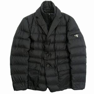  прекрасный товар 20aw Prada PRADA блузон do King down tailored jacket блейзер Layered треугольник Logo plate 46 чёрный 