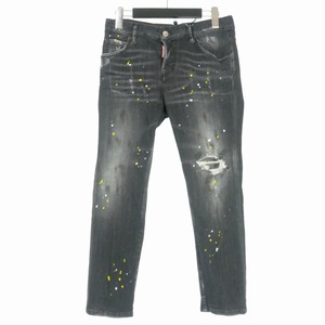  не использовался товар Dsquared DSQUARED2 21SS Jeans Cool Girl Cropped краска Denim брюки джинсы 36 черный чёрный S72LB0404 внутренний правильный 