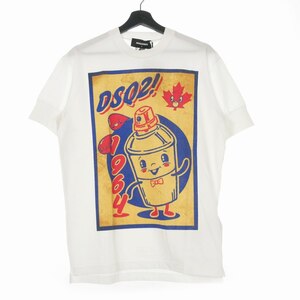 ディースクエアード DSQUARED2 22SS フロントプリントTシャツ カットソー 半袖 袖リブ S ホワイト 白 S74GD0927 国内正規 メンズ