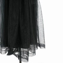 チカキサダ Chika Kisada チュールレイヤード ノースリーブ ロングワンピース ドレス 1 ブラック 黒 CO-20037 レディース_画像4