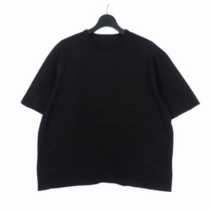 タロウホリウチ TARO HORIUCHI カットソー Tシャツ 半袖 胸ポケット オーバーサイズ 44 黒 ブラック 2001-T14-M108 メンズ
