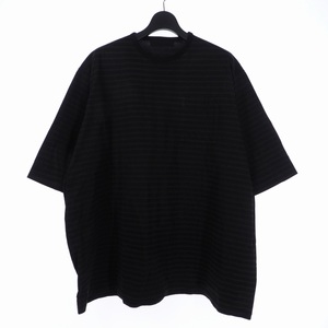 タロウホリウチ TARO HORIUCHI 21SS カットソー Tシャツ ボーダー オーバーサイズ OS 黒 茶 ブラック ブラウン 2101-T22-M110 メンズ