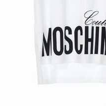 未使用品 モスキーノ MOSCHINO ロゴ プリント アシンメトリ Tシャツ カットソー 半袖 40 ホワイト 白 A0703 レディース_画像5
