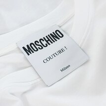 未使用品 モスキーノ MOSCHINO ロゴ プリント アシンメトリ Tシャツ カットソー 半袖 40 ホワイト 白 A0703 レディース_画像6