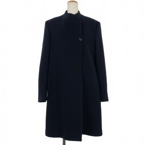 マルタンマルジェラ 4 Martin Margiela 4 15AW REPLICA 50's Women's coat ノーカラー ウール コート ジャケット 42 紺 ネイビー