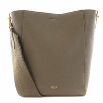 セリーヌ CELINE サングル バケット sangle backet スモール ショルダーバッグ レザー グレージュ /YI16 ■OH レディース_画像1