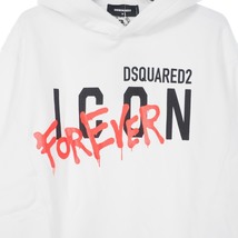 未使用品 ディースクエアード DSQUARED2 22SS ICON FOREVER Hoodie アイコンロゴ フーディ プルオーバー パーカー ナイロン切替 M 白_画像4