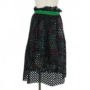  color kolor punching mesh Layered skirt 2 black black 20SCL-S02123 lady's 