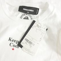 未使用品 ディースクエアード DSQUARED2 22SS シースルー パフスリーブ プリント Tシャツ カットソー XS 白 ホワイト S72GD0355_画像5