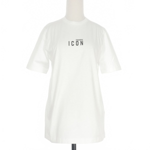 未使用品 ディースクエアード DSQUARED2 22SS Icon Mini Logo T-Shirt アイコン ロゴプリント Tシャツ カットソー 半袖 S ホワイト 白
